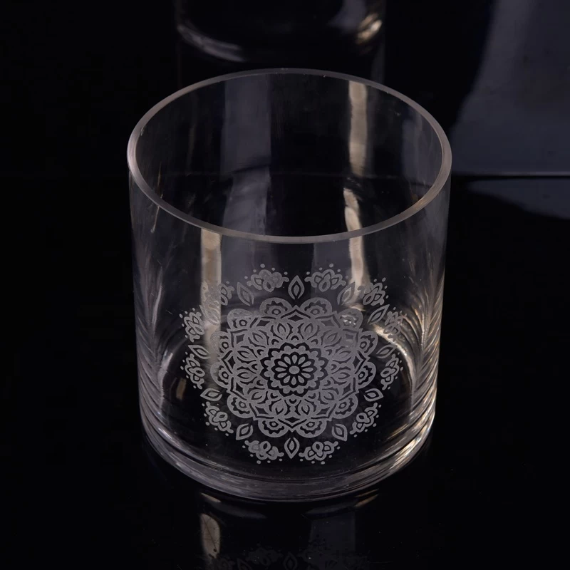 Transparent logo printing candle jar glass cup table decor