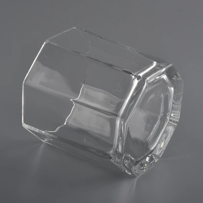 Special polygon glass candle holder in bulk