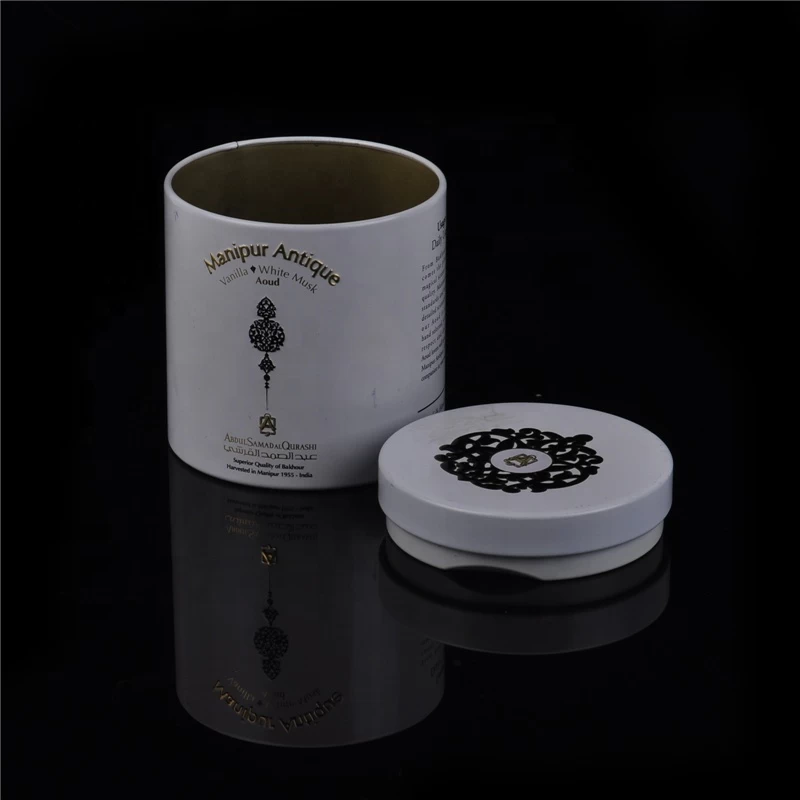 Logo printing luxury high metal tea candle holder with lid
