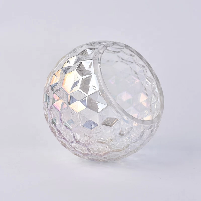 Empty embossed candle container scented glass candles vessel home decoration