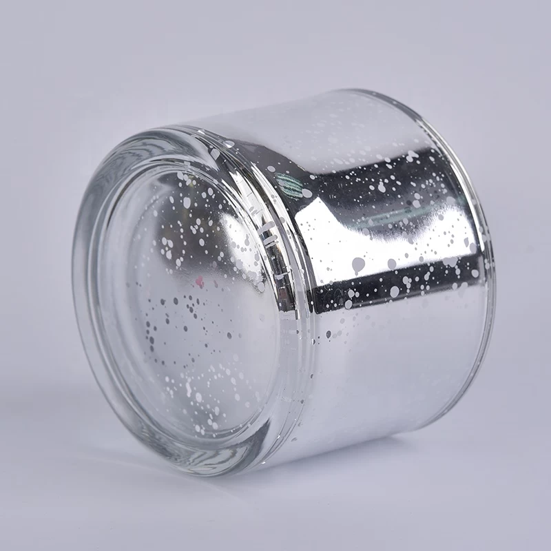 Wholesale mercury laser glass candle jars with wooden lid