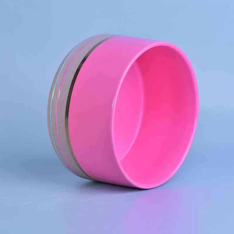 Sunny decorative pink custom large ceramic candle holders