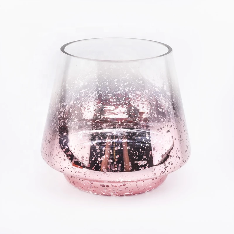 Pink Mercury glass candle holder 8oz