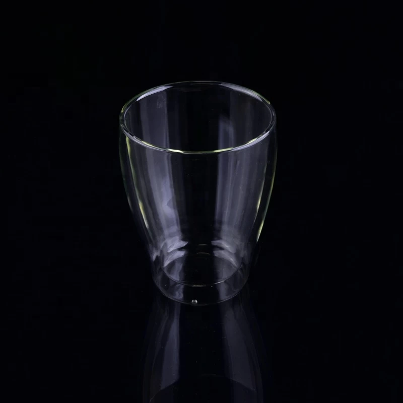 Transparent Borosilicate Glass water cups double wall mugs bulk