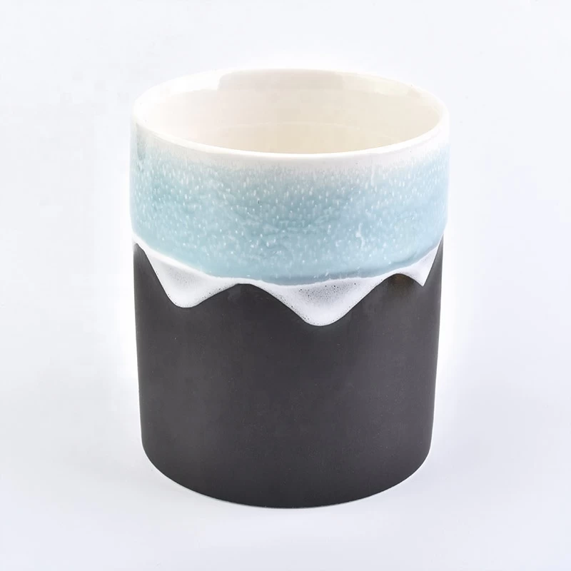 Cylinder handmade printing votive ceramic candle jar package box
