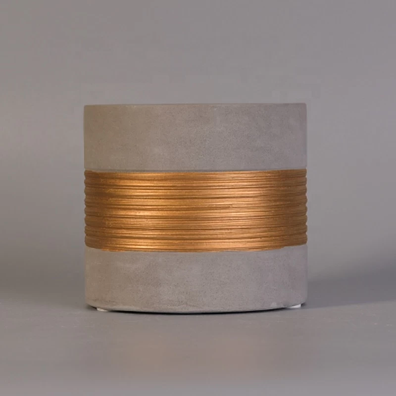Cylinder luxury cement candle jar for home decor