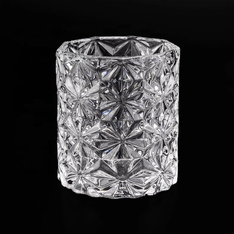 Geo Polygon transparent tealight candle holder glass candle vessel home decoration wholesale