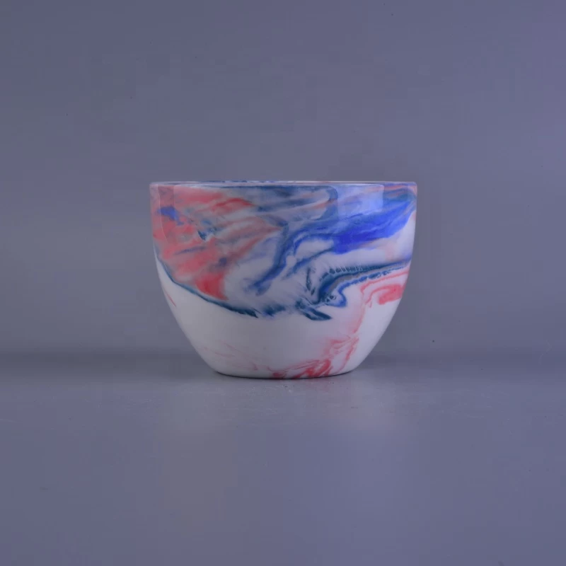 Home decor rainbow empty tealight ceramic tin candle jar