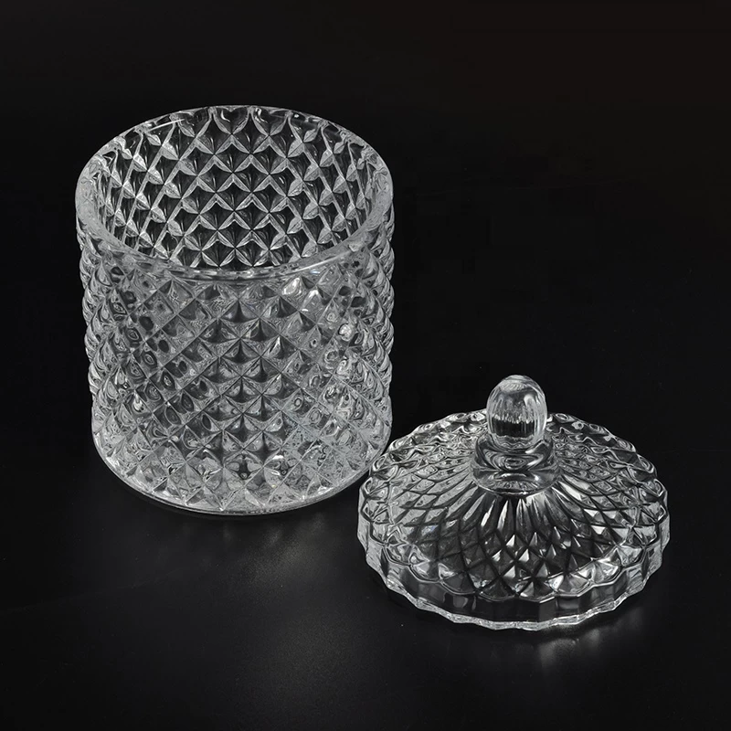 Sunny geo luxury tealight candle glass holder with cover