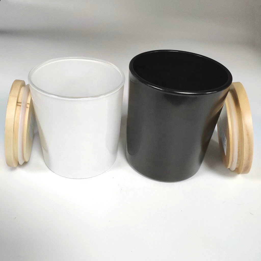 candle containers luxury black candle jar glass with wooden lid