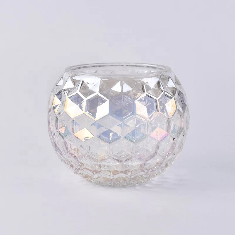 Empty embossed candle container scented glass candles vessel home decoration