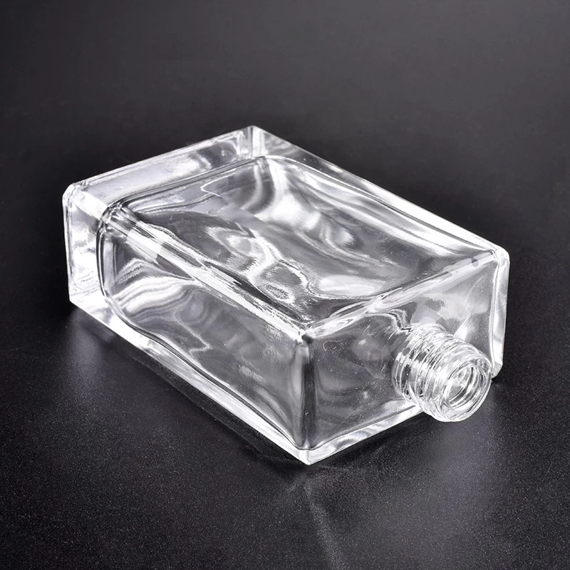 Vintage clear square glass container double wall perfume bottle wholesale
