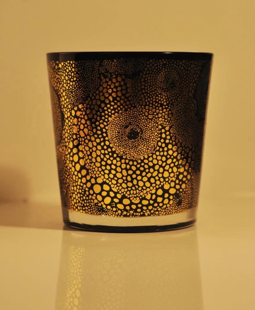 Sunny empty black custom glass candle holders 8oz 10oz 12oz