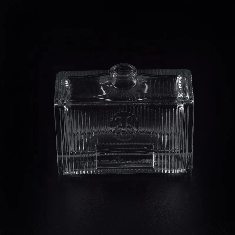 Transparent crystal square glass container double wall perfume spray bottle factory