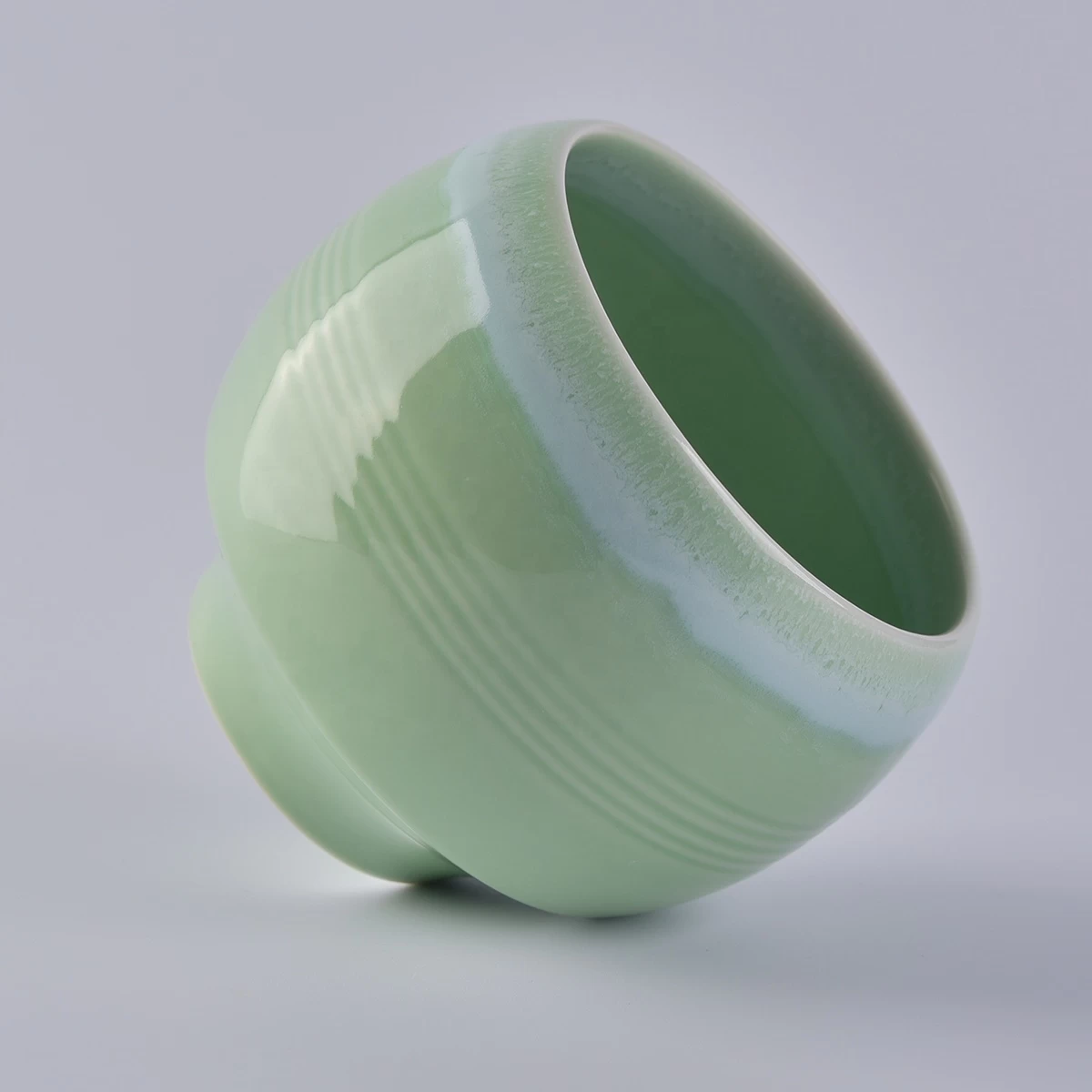 10oz Sunny custom decorative round luxury ceramic jar for candle