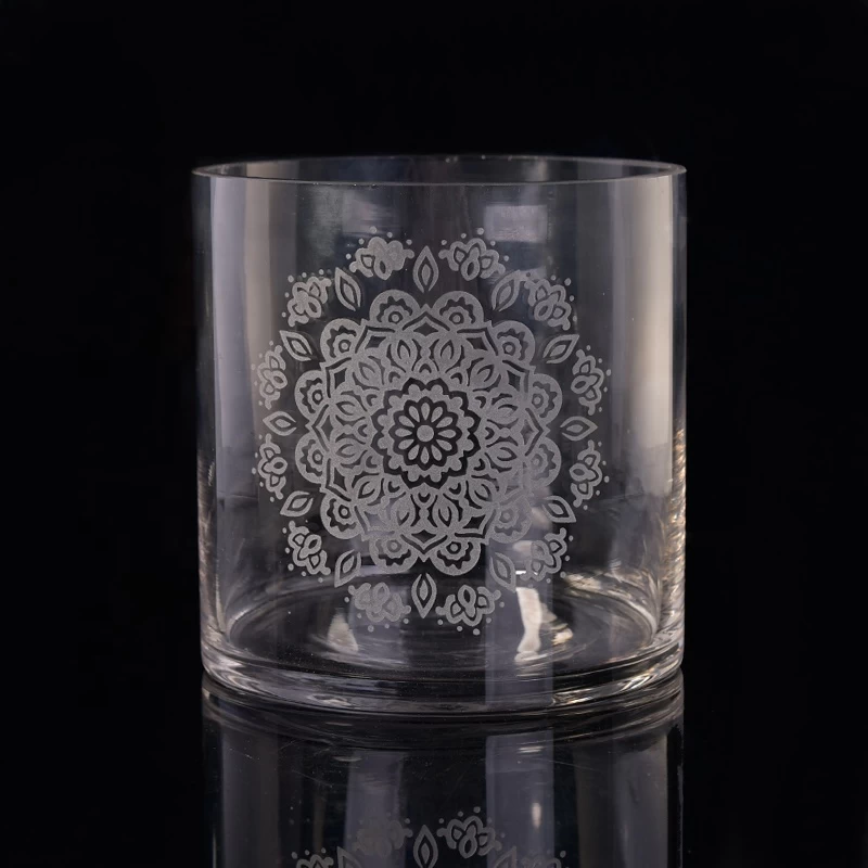 Transparent logo printing candle jar glass cup table decor