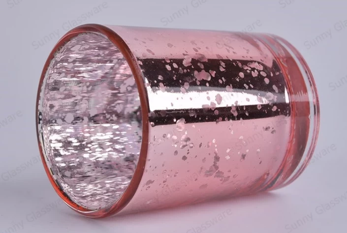 Wholesale mercury laser glass candle jars with wooden lid