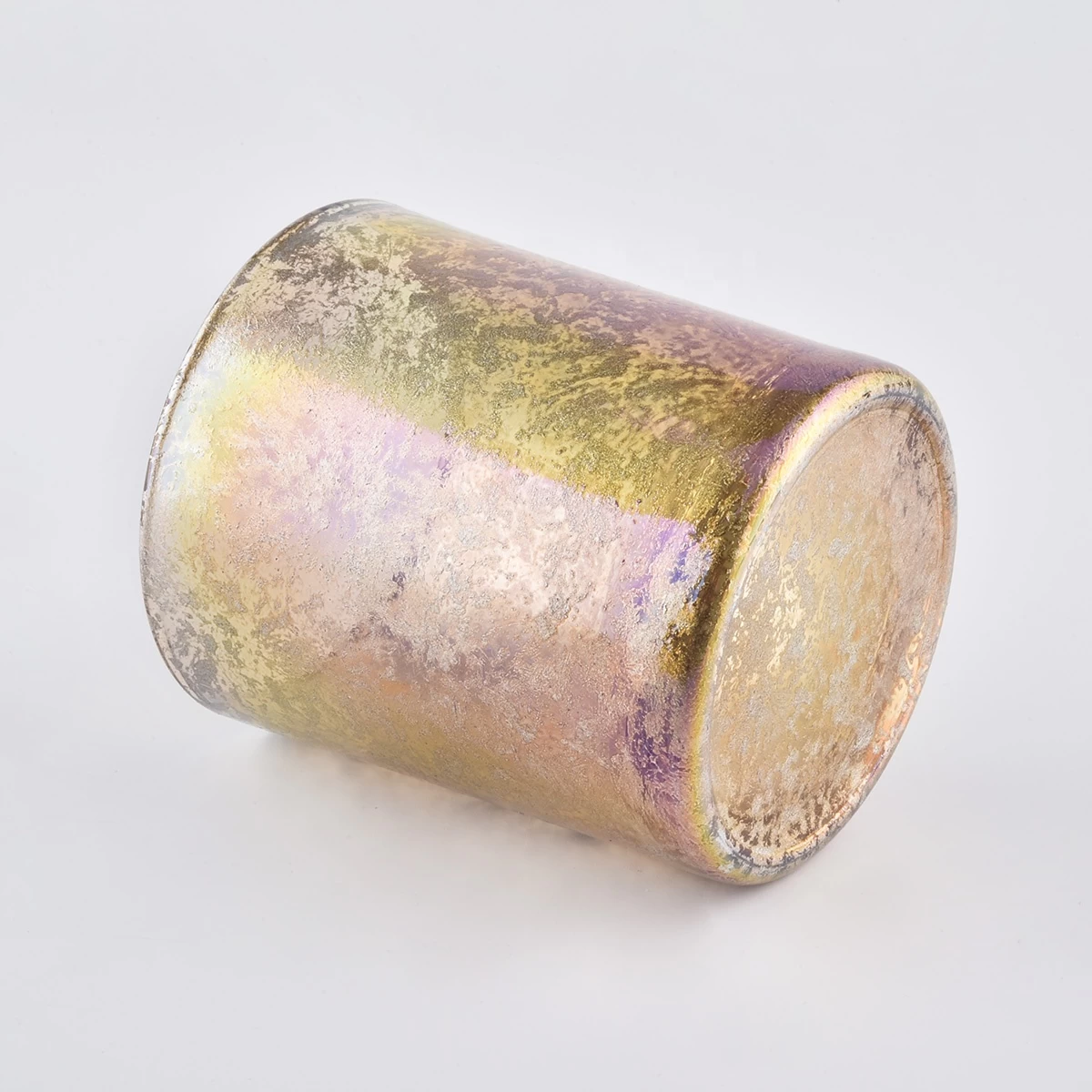Bulk luxury votive custom finish cylinder gold candle glass holders