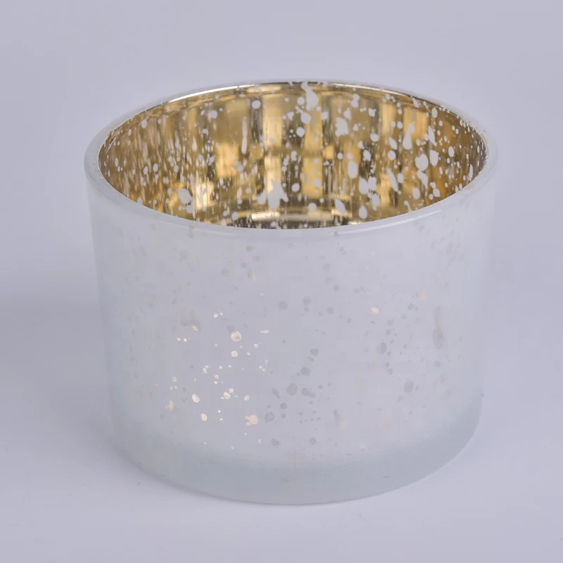 Wholesale 12oz luxury mercury glass candle vessels and wood lid