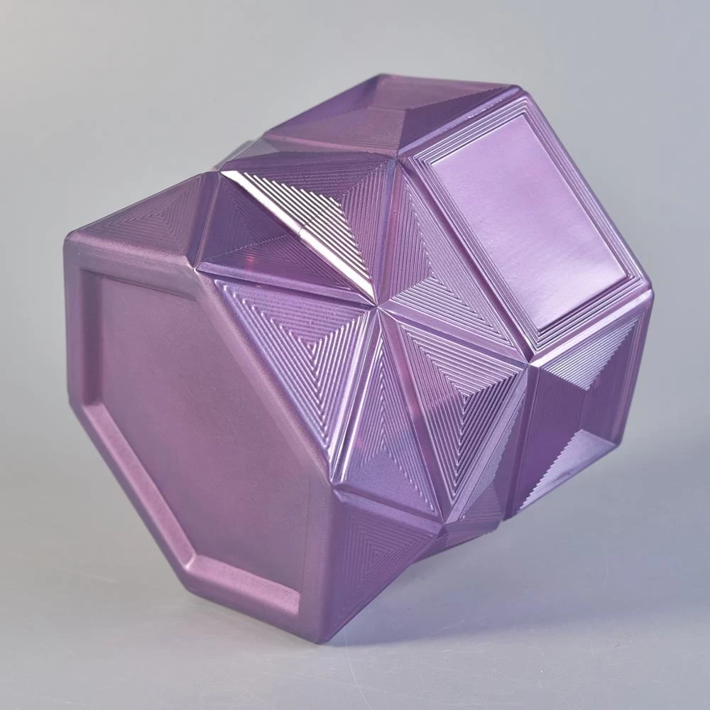 Luxury  Hexagon votive holders glass candle jars home decor wholesale