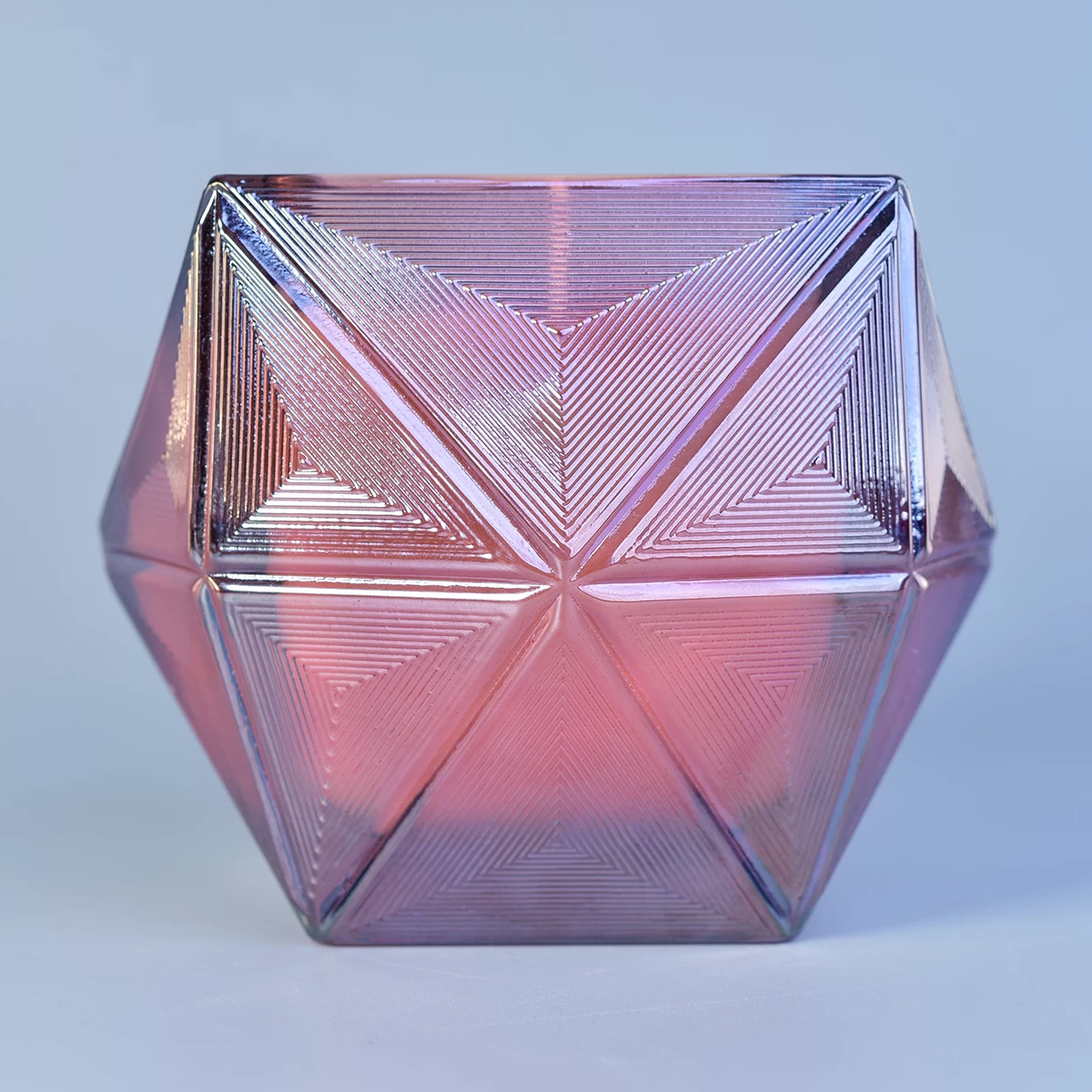 Manufacturer china Polygon empty candle glass jars patent design