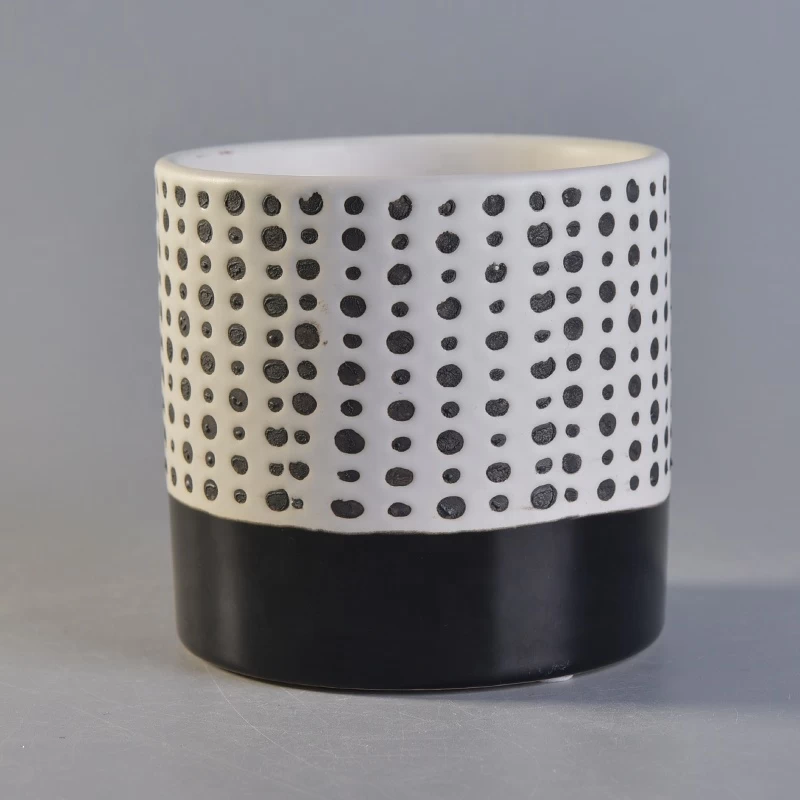 Customized black candle votive holder ceramic candle jars wedding centerpieces factory