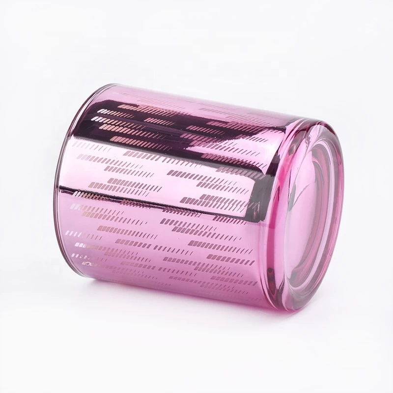 10oz 12oz 14oz Wholesales cylinder luxury spray pink empty glass candle jar holders