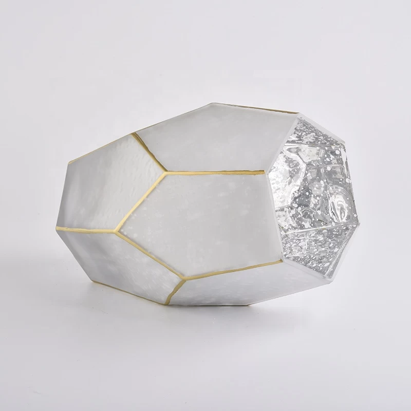 Sunny Hexagon silver mercury luxury glass candle jars