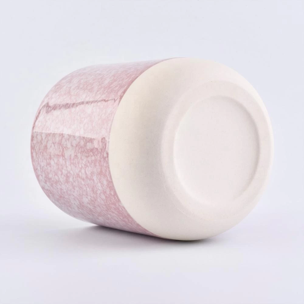 Home decoration matte pink ceramic candle vessel 8oz 10oz