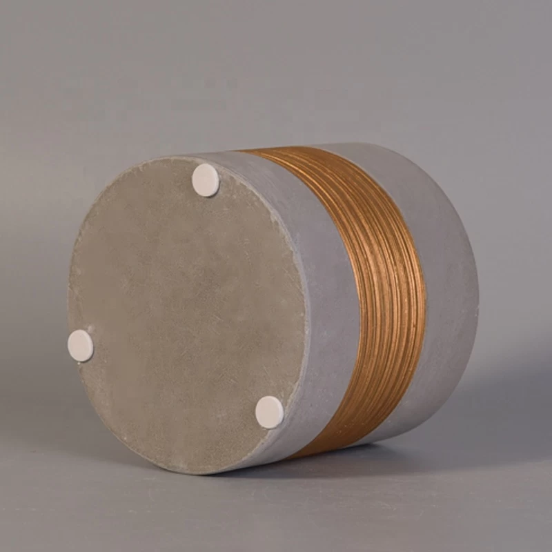 Cylinder luxury cement candle jar for home decor
