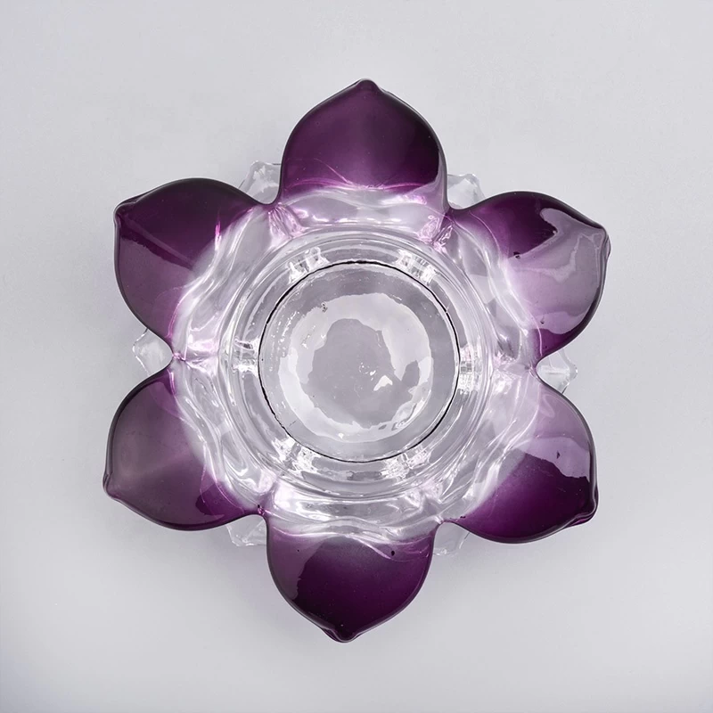 Luxury flower shape design glass candle jar for candle making
