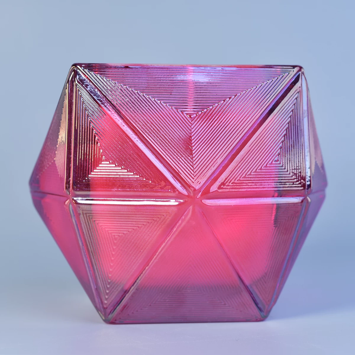 8oz 10oz Wholesales Luxury geo glass tealight candle jar