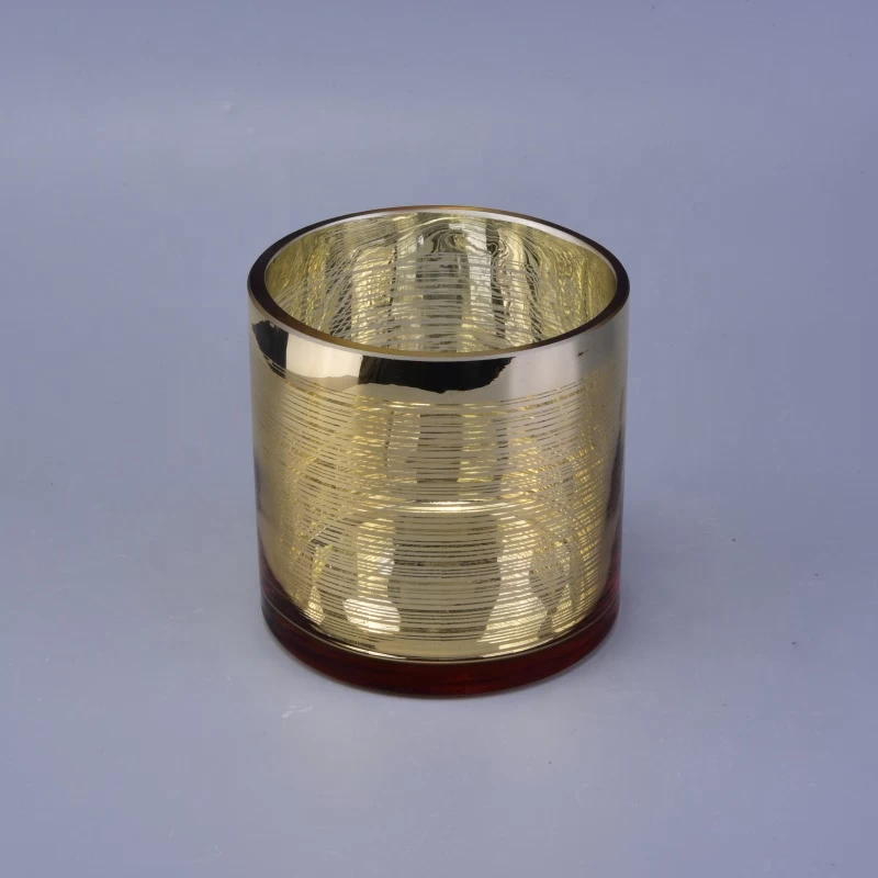Straight Golden Mercury Frosted Decor Glass Candle Holder