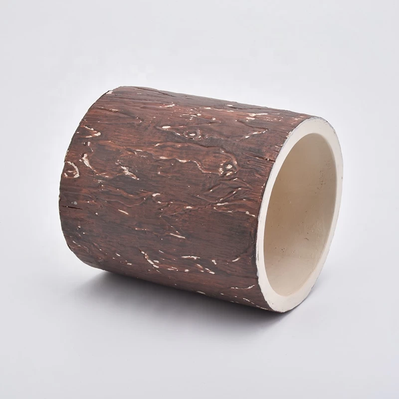 Cylinder brown cement candle holder wholesales