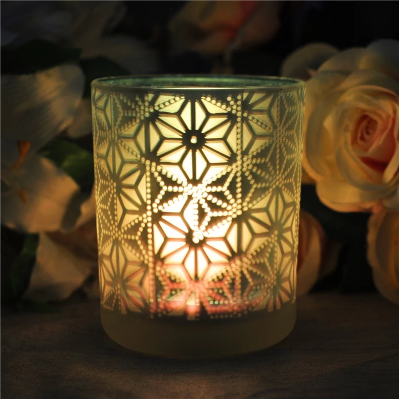 Home decor tea light matte decorative glass candle holders