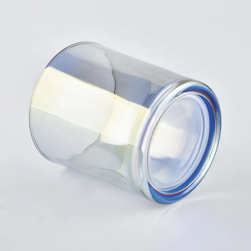 colorful iridescent white 10oz glass candle jars wholesale