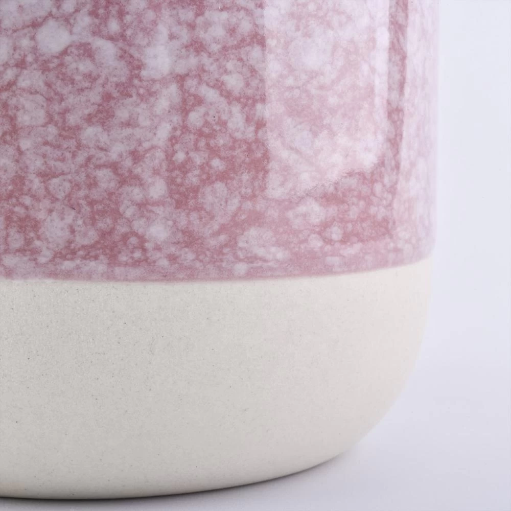 Home decoration matte pink ceramic candle vessel 8oz 10oz