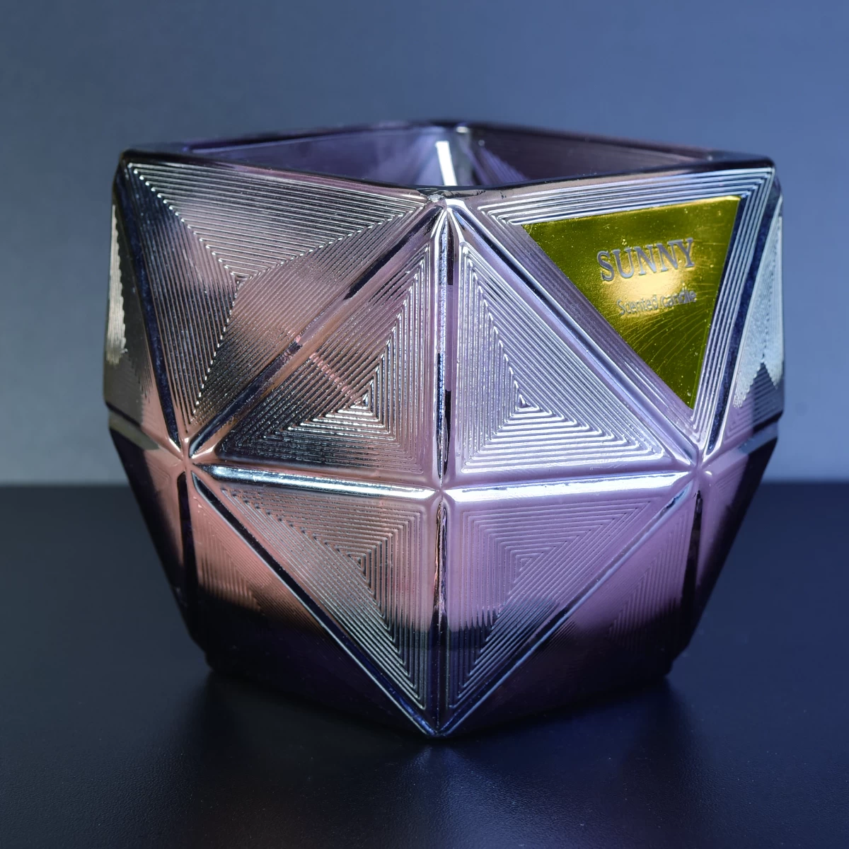 8oz 10oz Sunny custom Hexagon luxury glass candle jars