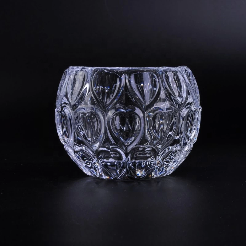 Crystal glass heart bubble tealight candle votive holders wholesale