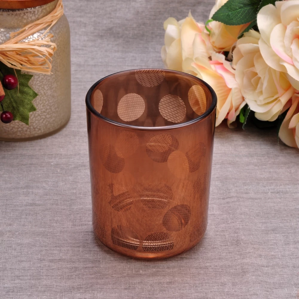 20oz Supplier luxurious pattern color crystal glass candle jars