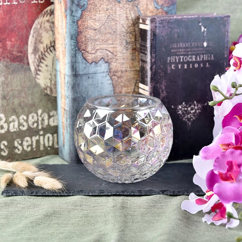 Empty embossed candle container scented glass candles vessel home decoration