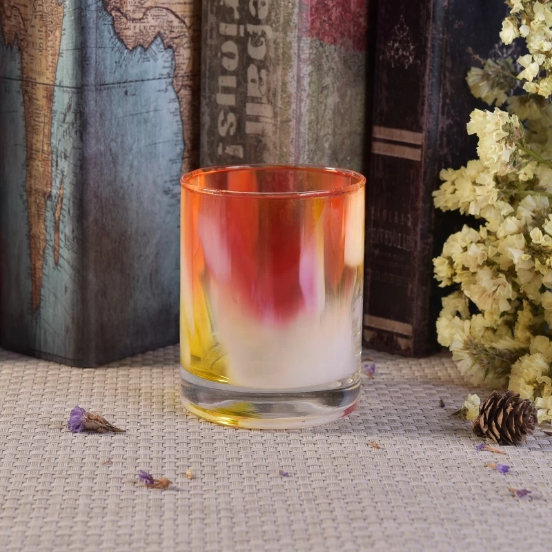 300ml Cylinder painting decorative glass candle jar wholesales