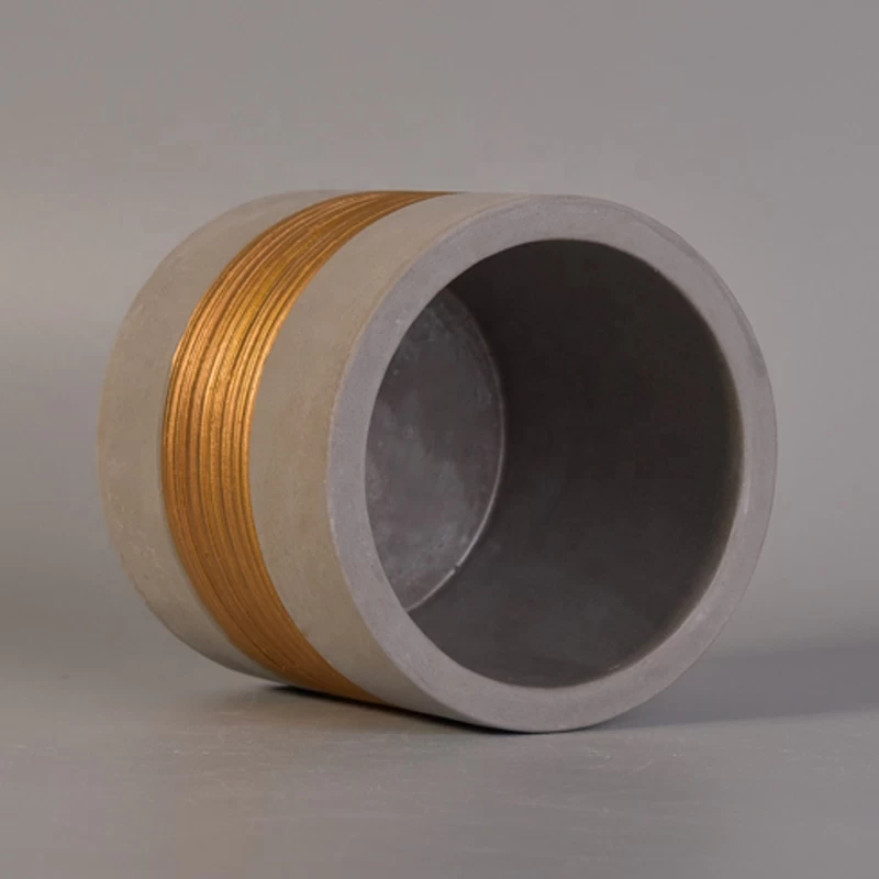 Cylinder luxury cement candle jar for home decor