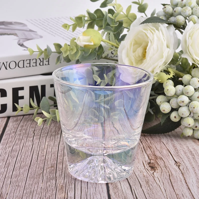 unique iridescent glass mountain candle jars