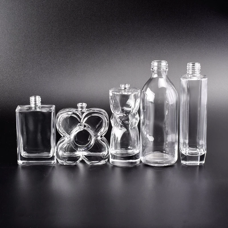 Transparency butterfly-shape glass vessel double wall perfume bottle supplier