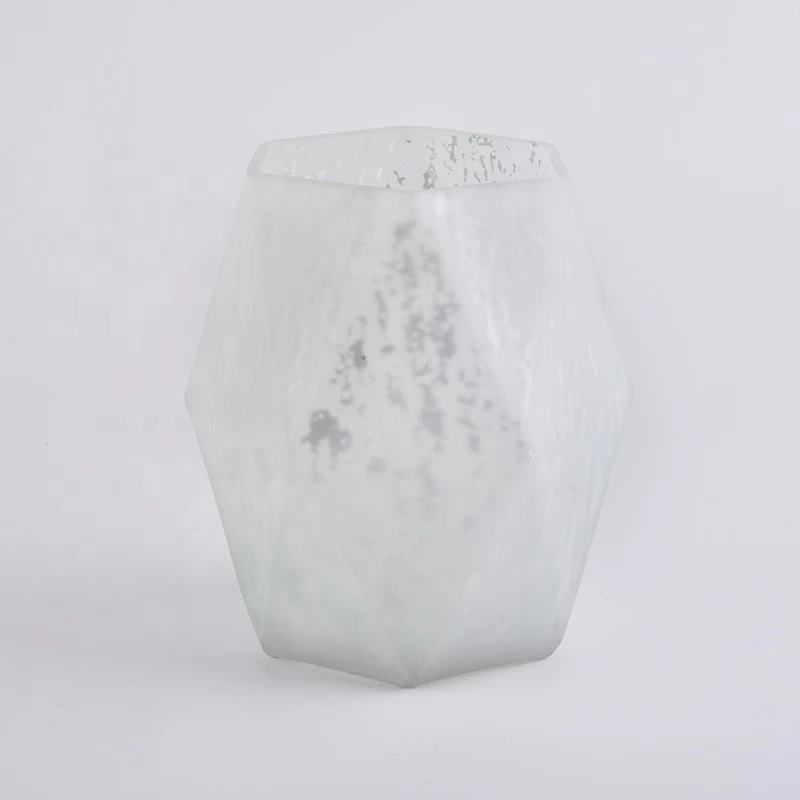 handmade scented wax clear GEO candle jars