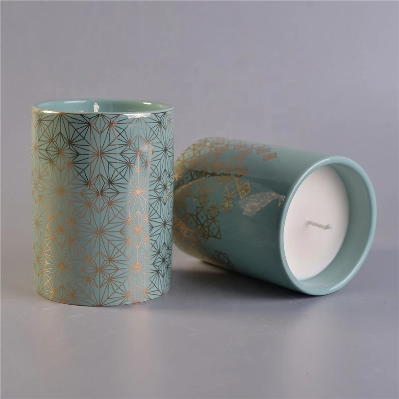 Home fragrance Sunny design decorative ceramic candle vessel wholesales