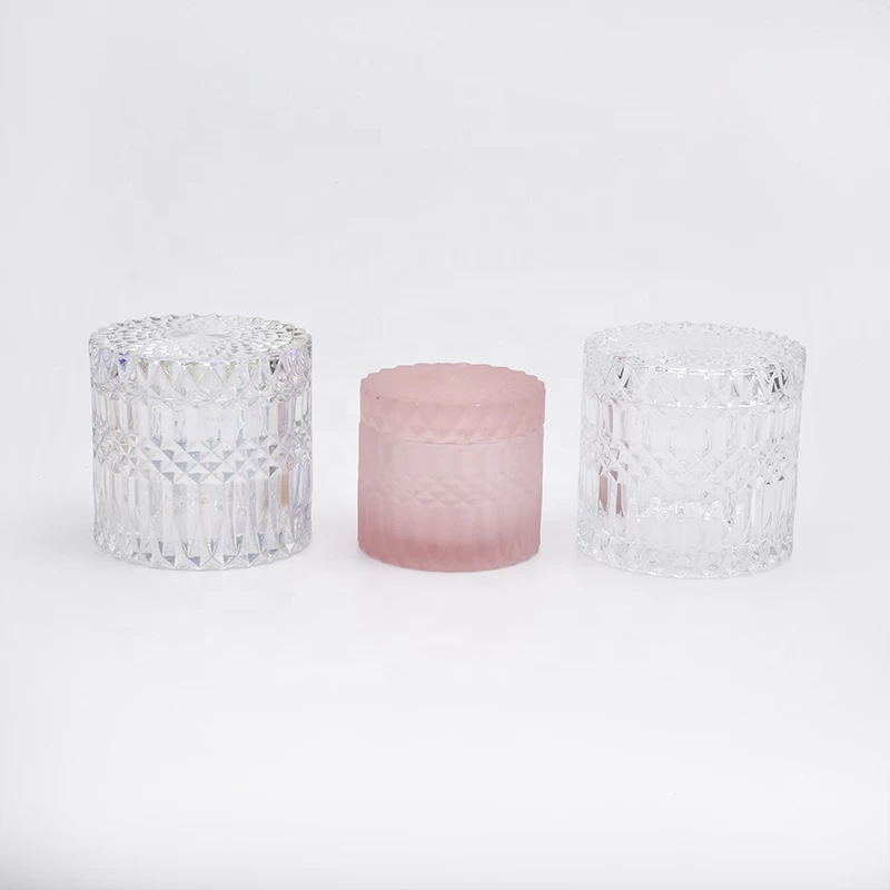 Matte candle container glass candle jars in bulk with lid