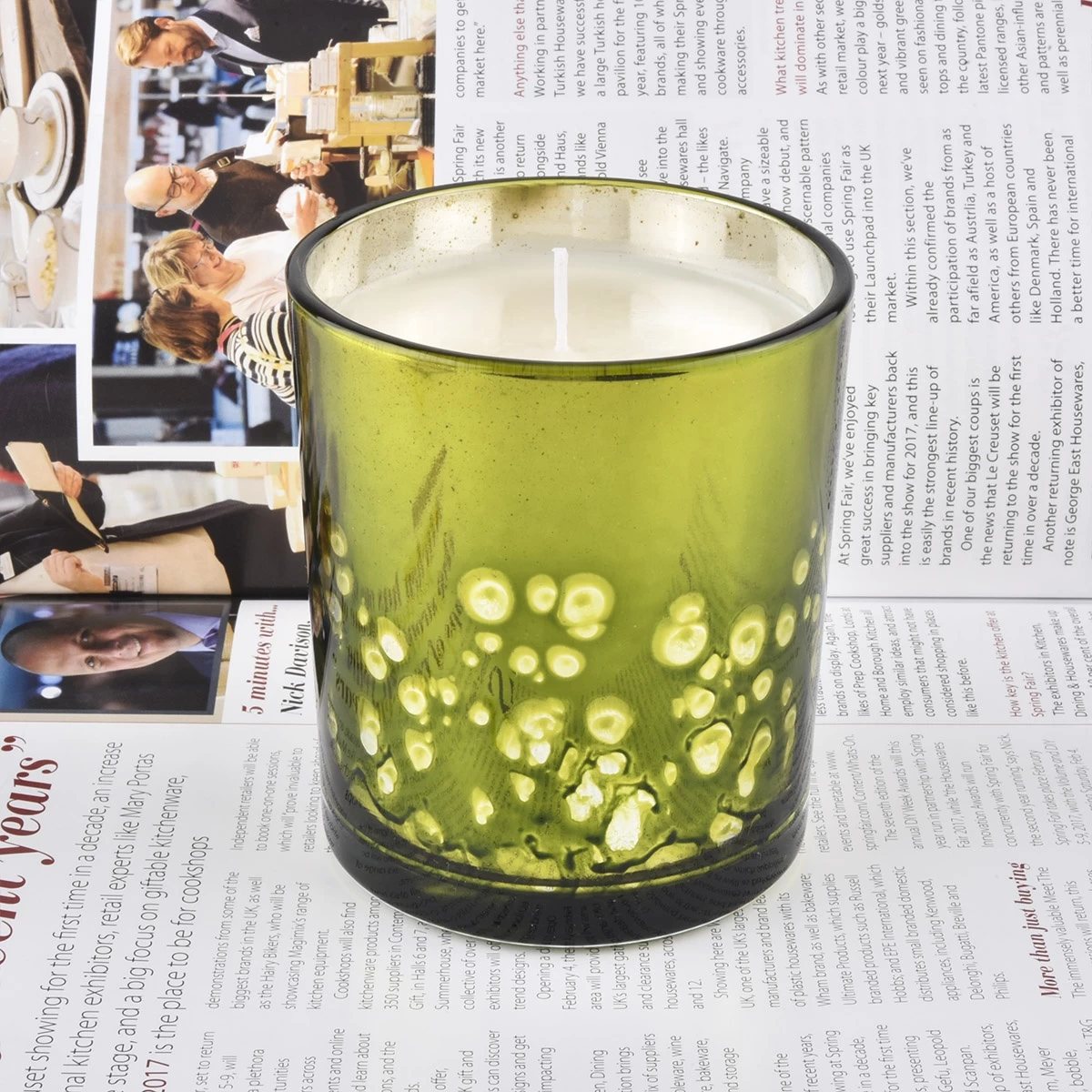 yellow bubble fashion glass candle jar candle containers luxury green