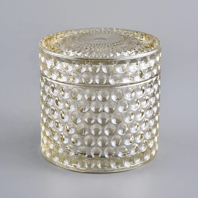 luxury glass candle container with lid